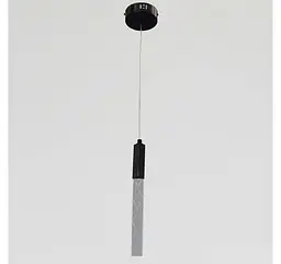 Чорний одиночний LED підвіс із граненим прозорим стрижнем Artlight 2350/1BK