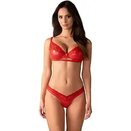 Комплект білизни Obsessive Aliosa L/XL червоний
