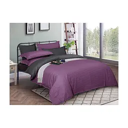 Постільна білизна MirSon SatinStripe 30-0009+ 30-0012Violetta 220х240 King Size (2200005258088) - мініатюра 1