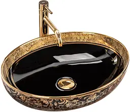 Умивальник Rea Margot 52x40 black gold (REA-U8978)
