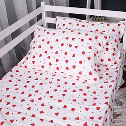 Комплект постільної білизни MirSon Фланель 015 Love білий 110х140 см (2200009652592) - мініатюра 3