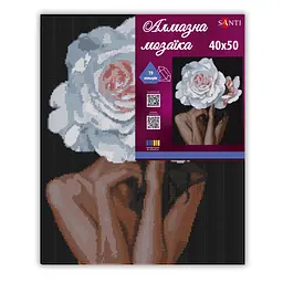 Алмазна мозаїка Santi Дівчина-троянда, 40x50 см на підрамнику (956051) - мініатюра 2