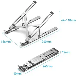 Підставка для ноутбука Laptop X-type Stand Silver Aluminum Alloy Vention - мініатюра 4
