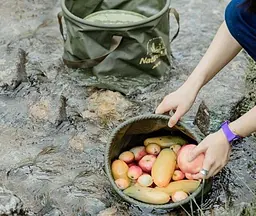 Складане відро для води з ПВХ Naturehike NH20SJ040, 20 л, зелений - мініатюра 3