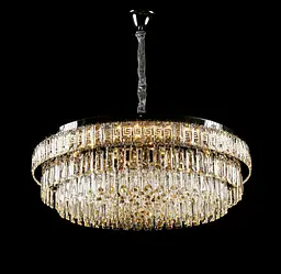 Велика хромована кришталева світлодіодна люстра Splendid Ray L2211/800/12+LED (CR), 80 см на 12 ламп з дистанційним керуванням - мініатюра 4