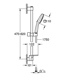 Душовий гарнітур Grohe Tempesta Cube 3 режими струменя 110 27929003, Хром - мініатюра 10