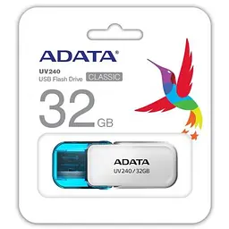 USB флеш накопичувач ADATA 32GB UV240 White USB 2.0 (AUV240-32G-RWH) - мініатюра 3