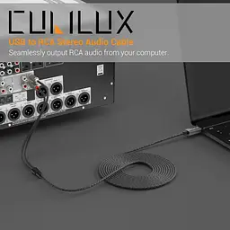 Аудіокабель Cubilux USB — RCA з 384 кГц/24-бітним ЦАП, USB A Male to 2 Male RCA Stereo AUX Cord, 2RCA Auxillary Cable - мініатюра 5