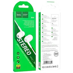 Навушники Hoco Celestial universal earphones with microphone M99 білі - мініатюра 2