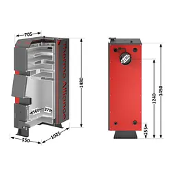 Котел твердопаливний сталевий Thermo Alliance Vulcan V 4.0 SF 27 - мініатюра 2
