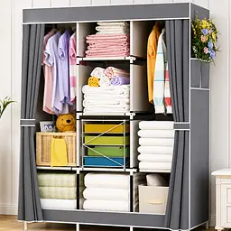 Універсальна тканинна шафа для зберігання речей HCX WARDROBE NEW CL-128 / Складаний органайзер для одягу 170х130х45 см - мініатюра 2