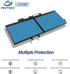 Antiee 4GVMP Акумулятор для ноутбука Dell Latitude 5400 5500 Precision 3540 Inspiron 7590 7591 7791 2 в 1 P84F P84F001 P42E P42E00 - мініатюра 2