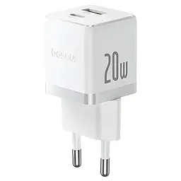 МЗП Palm Fast Charger 20W (1USB-A/1C) (P10111608) Moon White Baseus teh0029601