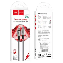 Кабель Hoco X66 Pisces Cable Type-C to Lightning 2,4A 1m Gray - мініатюра 2
