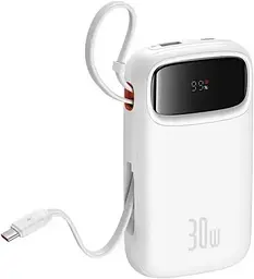 Павер банк - зовнішній акб Baseus Qpow 2 Digital Display 20000mAh 30W (P10055009213-00) 2 in 1 білий - мініатюра 2