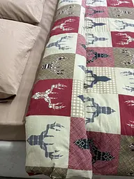 Комплект постільної білизни Ecotton Євро 210х215 см червоний Олені новорічний теплий із фланелі (24290) - мініатюра 5