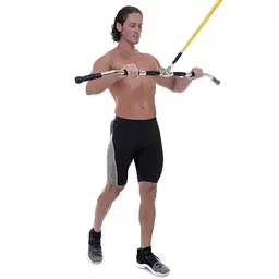 Ручка для верхньої тяги York Fitness 122см вигнута з гумовими рукоятками, хром - мініатюра 10
