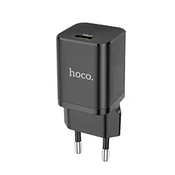 Адаптер мережевий HOCO Rigorous charger N19 1 вихід Type-C 25W чорний - мініатюра 3