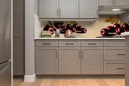 Кухонний фартух Стиглі Яблука для кухні наклейка ПВХ червоні фрукти Бежевий 60х200 см Happy Pocket Z180532 - мініатюра 5