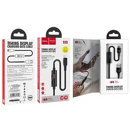 USB Cable Hoco S13 Central control MicroUSB Black 1m (with display timer) - мініатюра 4
