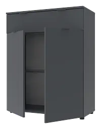 Комод Doros Рон 2 2 фасади 1 шухляда Графіт 80х38х100 (41516004) - мініатюра 3