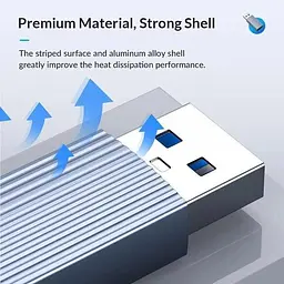 Перехідник Orico USB-A 3.1 до USB-C/Type-C конвертер 10Gbps Gray (AH-AC10-GY-BP) - мініатюра 5