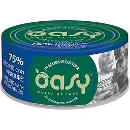 Вологий корм Oasy Cat Wet More Love для дорослих котів сардинела з овочами 70 г
