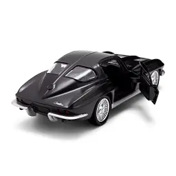 Автомодель - CHEVROLET CORVETTE SPLIT WINDOW 1963 (матовий чорний) - мініатюра 2