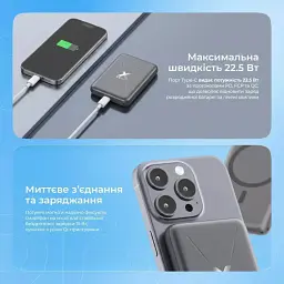 Універсальна мобільна батарея Proove X-Core 22.5W 10000mAh Sky Blue (PNXC22010008) - мініатюра 9