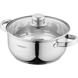 ARDESTO Кастрюля Gemini Gourmet, скляна кришка, 2.7 л, нержавіюча сталь