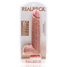 Фалоімітатор RealRock Extra Long 15", 38 см (тілесний) - мініатюра 9