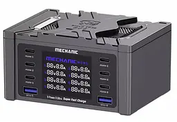 Зарядна станція з цифровою індикацією MECHANIC V-Power 8 Ultra, 2*QC3.0-5В3А,9В2A, 6*PD3.1-(5В/9В/12В/15В)3А,20В2,25A, 220В/160Вт. 114*60*84мм - мініатюра 2