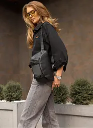 Жіноча сумка бананка Sambag Tirso Zard чорна 33 × 22 × 7 см (80551001) - мініатюра 2