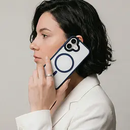 Чехол Apple iPhone 16, Unit MagSafe, синий, прозрачный, магсейф, противоударный, магнитный, панель-накладка с поддержкой MagSafe, с поддержкой беспроводной зарядки, TPU+PC, защита всего корпуса, ударопрочный, ArmorStandart (ARM78704) - мініатюра 5
