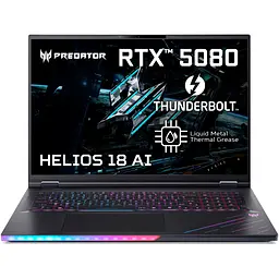 Ноутбук Ігровий Acer Predator Helios 18 AI PH18-73-956S з процесором Intel Core Ultra 9 275HX pana la 5.4GHz, 18'', WQXGA, IPS, 250Hz, 128GB DDR5 RAM, 6TB SSD, NVIDIA GDDR7, Windows 11 Home, Abyssal чорний - мініатюра 3