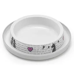 Moderna Trendy Dinner Cats in Love Модерна миска для кішок, пластик, світло-сірий 210 мл