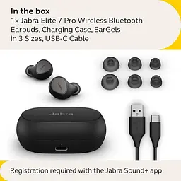 Бездротові вакуумні Bluetooth навушники Jabra Elite 7 (Чорний) - мініатюра 4