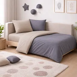 Дитяча постільна білизна MIRSON JUNIOR фланель Cappuchino/Ash grey 200х220см (2200012803608)