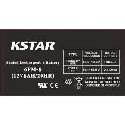 Батарея до ДБЖ Kstar 12V 8Ah (6-FM-8) - мініатюра 2