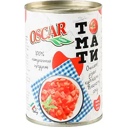 Уцінка. Томати Oscar Очищені різані кубиками у власному соку 400 г (949630)   - мініатюра 2