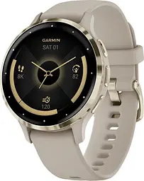 Смарт-годинник Garmin Venu 3S Soft Gold S. Steel Bezel w. French Gray Case and S. Band (010-02785-02/52)