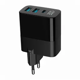 Зарядний пристрій Gembird 2хUSB-A (QC3.0 18W) + 1хType-C (PD20W) LCD black (TA-UC-PDQC30LCD-BK-02) - мініатюра 7