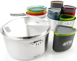Набір посуду GSI Outdoors Glacier Stainless Camper (1099-68181) - мініатюра 3