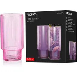 Набір склянок Ardesto 380 мл 2 шт. рожевий (AR2638SPN) - мініатюра 3