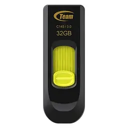 Флеш накопичувач Team C145 32 GB USB 3.0 висувна чорно-жовта - мініатюра 4
