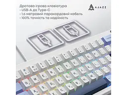 Клавіатура Ajazz AK650 Sea Salt Switch White USB-C (AK650-SS-BWB) - мініатюра 6