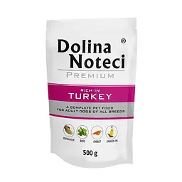 Вологий корм для собак Dolina Noteci Premium з індичкою пауч 500 г