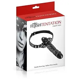 Кляп з подвійним фалоімітатором Fetish Tentation Double Penis Gag - мініатюра 2