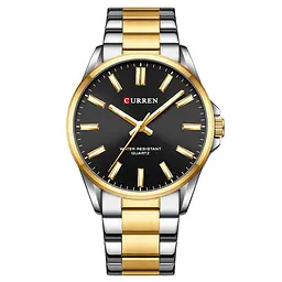 Наручний годинник чоловічий 9090 Silver-Gold-Black Curren acs0031464