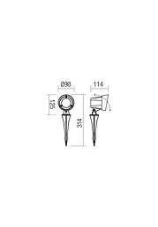 Ландшафтний світильник ZIGGY PR LED COB 12W IP65 DG 3000K(5.1.2) Redo 90110 - мініатюра 2